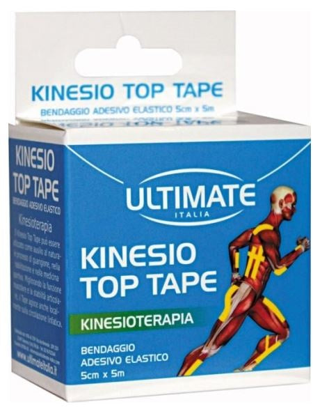 BENDAGGIO ADESIVO ELASTICO ULTIMATE ITALIA KINESIO TOP TAPE FUCSIA 5 CM X 5 M