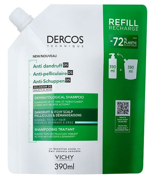 DERCOS TECHNIQUE SHAMPOO ANTIFORFORA DS GRASSI REFILL 390 ML