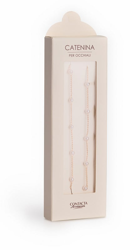 CONTACTA CATENINA OCCHIALI PERLE/ORO 1 PEZZO