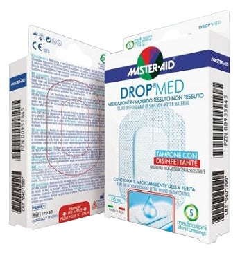 MEDICAZIONE COMPRESSA AUTOADESIVA DERMOATTIVA IPOALLERGENICA AERATA MASTER-AID DROP MED 7X5 5 PEZZI