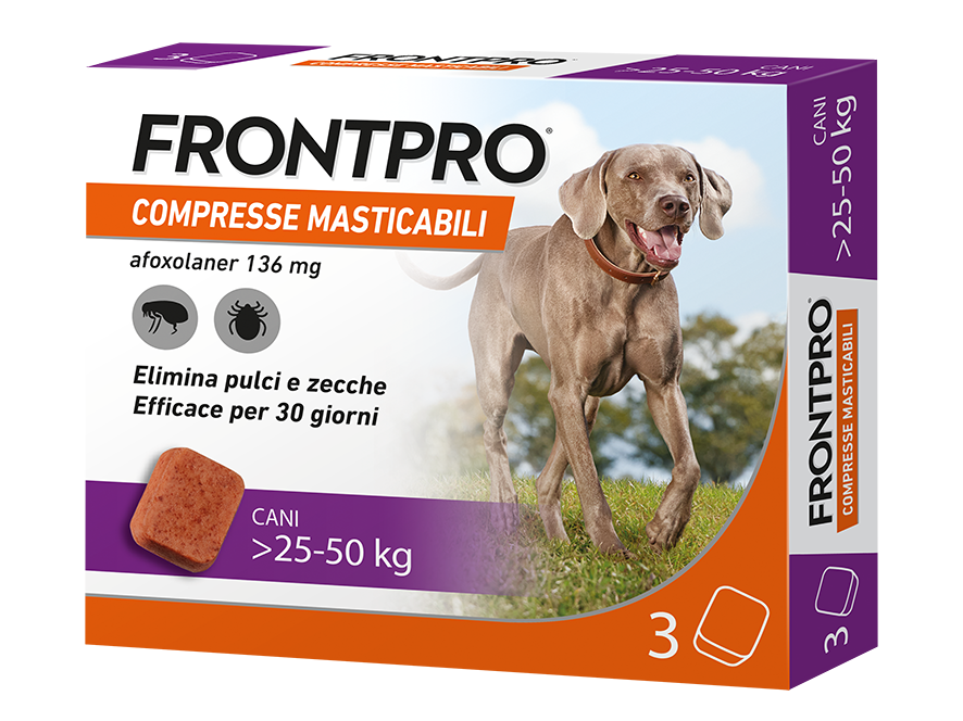 FRONTPRO*3CPR 25-50KG 136MG