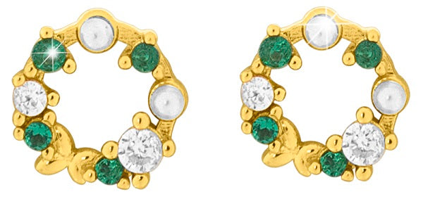 MJ POST 503 ORECCHINO DEFINITIVO MEDICAL JEWELS CERCHIO A LOBO CON PERLE E ZIRCONI