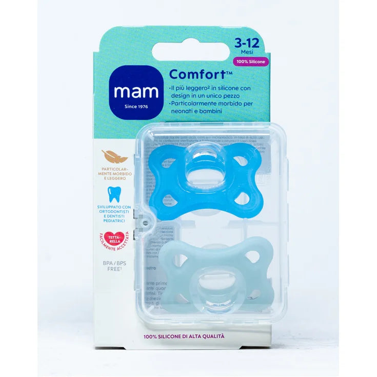 MAM COMFORT 3-12 MESI SILICONE MASCHIO 2 PEZZI