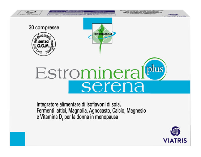 ESTROMINERAL SERENA PLUS 30 COMPRESSE SENZA GLUTINE SENZA LATTOSIO SENZA CONSERVANTI SENZA COLORANTI AGGIUNTI