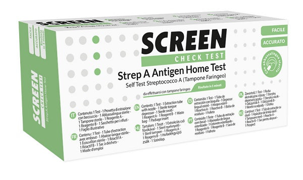 STREP A ANTIGEN HOME TEST DETERMINAZIONE QUALITATIVA ANTIGENI STREPTOCOCCO A DA TAMPONE FARINGEO 2 PEZZI