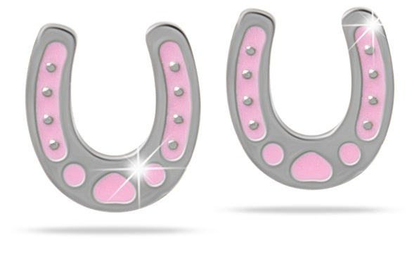 MJ POST 484 ORECCHINO DEFINITIVO MEDICAL JEWELS FERRO DI CAVALLO ROSA