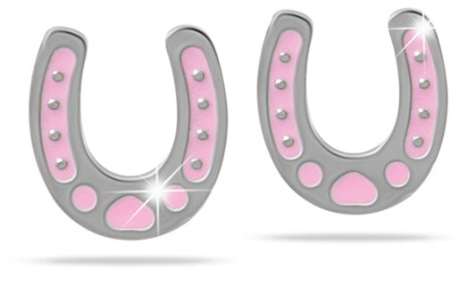 MJ POST 484 ORECCHINO DEFINITIVO MEDICAL JEWELS FERRO DI CAVALLO ROSA