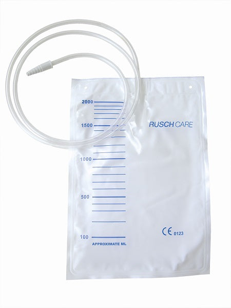 SACCA DI DRENAGGIO LETTO PER INCONTINENZA 2000ML IN PVC CON TUBO DI RACCORDO 130CM DIAMETRO 5X7MM MONOUSO 30 PEZZI