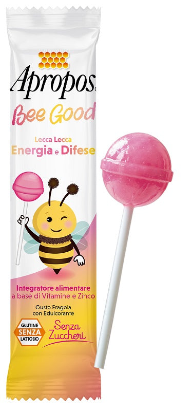 APROPOS BEE GOOD LECCA LECCA ENERGIA E DIFESA 8,5 G GUSTO FRAGOLA CON EDULCORANTE SENZA ZUCCHERI SENZA GLUTINE SENZA LATTOSIO