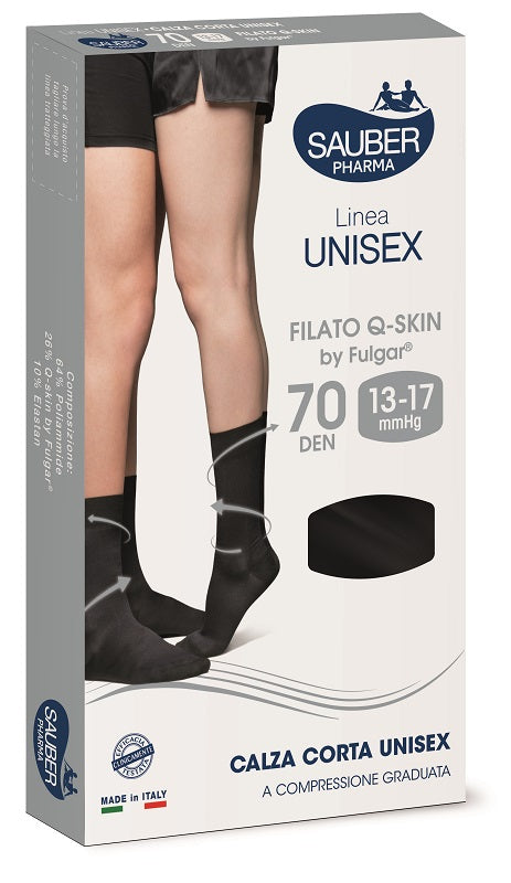 SAUBER PHARMA UNISEX QSKIN CALZA CORTA 70 BLU EXTRA LARGE