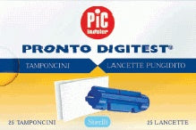 LANCETTE PUNGIDITO PIC DIGITEST GAUGE 28 25 PEZZI + 25 TAMPONCINI ASSORBENTI