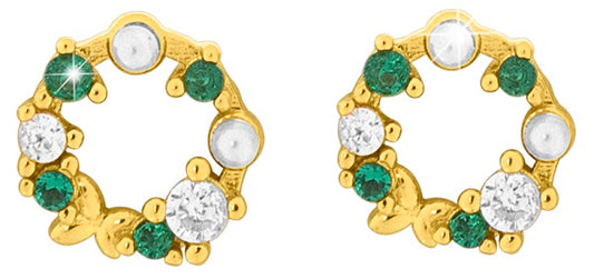 MJ POST 503 ORECCHINO DEFINITIVO MEDICAL JEWELS CERCHIO A LOBO CON PERLE E ZIRCONI